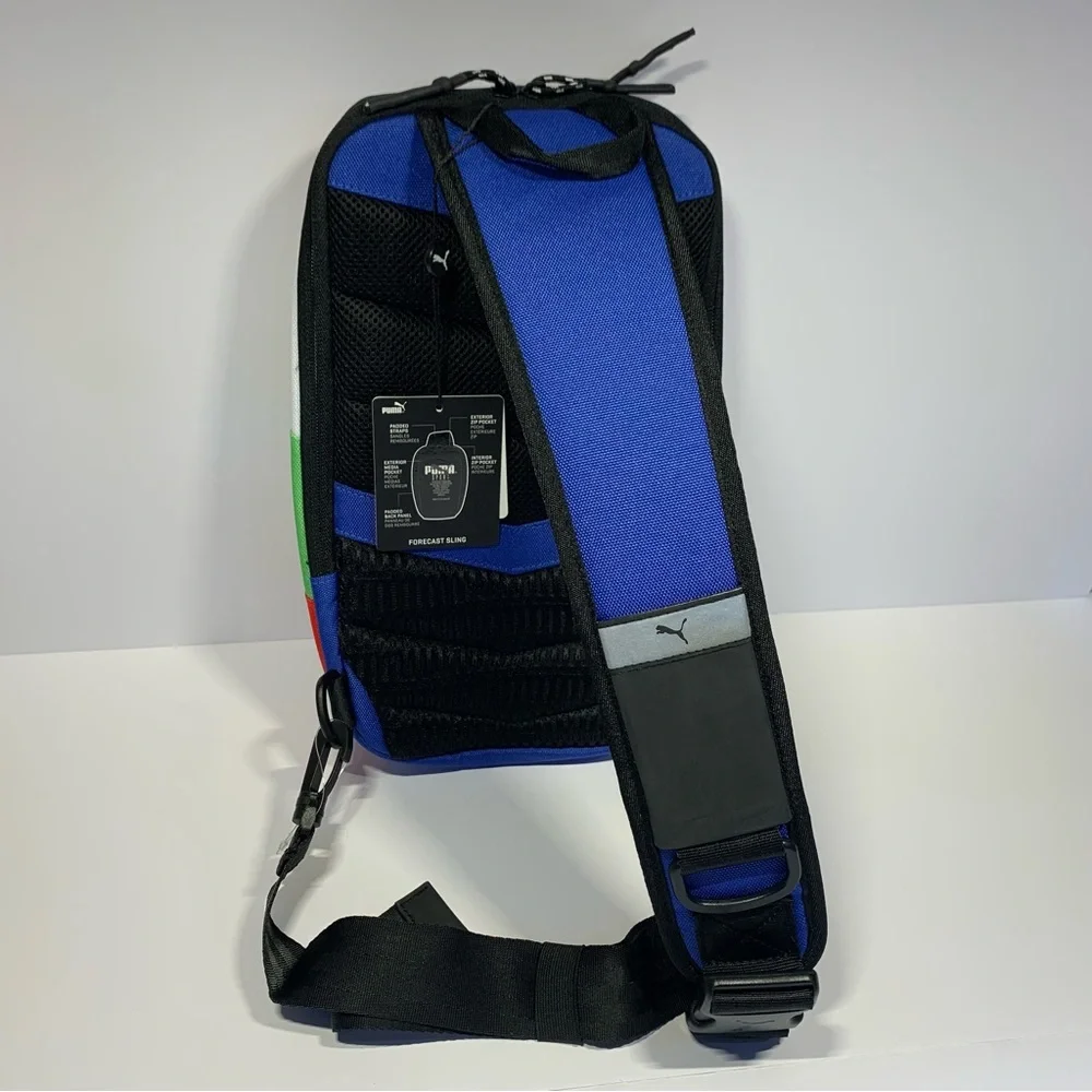 NWT Authentic PUMA Forecast Multitude Sling Backpack Blue Multi Shoulder Bag